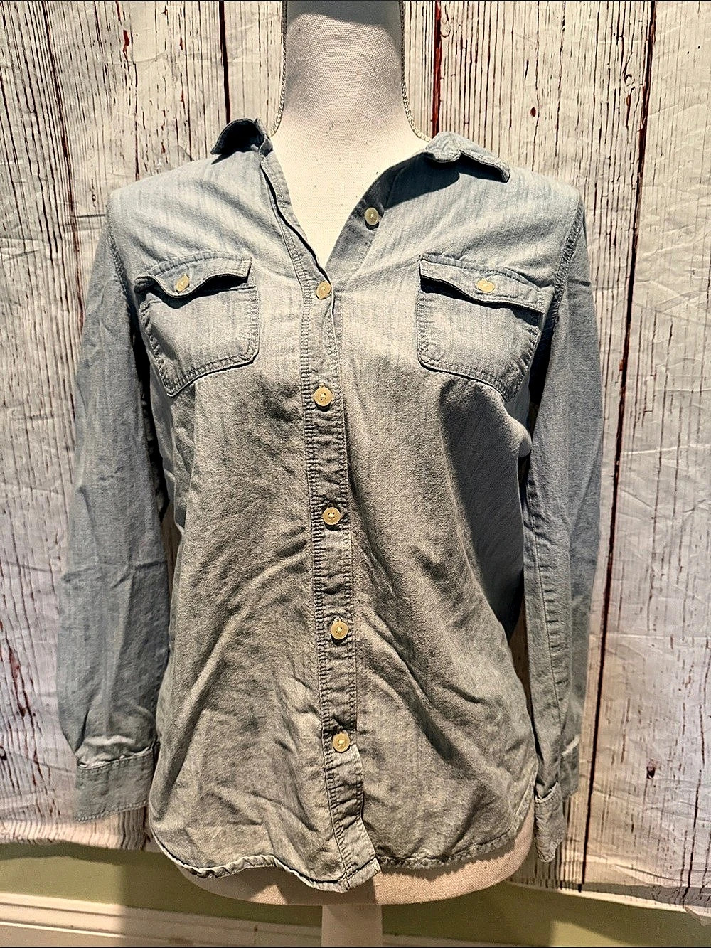 Women's Button Down Shirt in Blue Light
